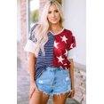 thumbnail image 1 of FOLUNSI V-Neck Striped Tee - Versatile Daily Casuals for Women!, 1 of 8