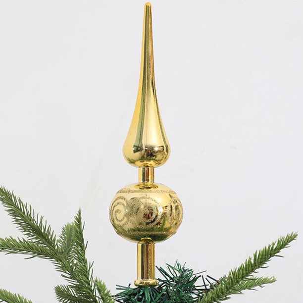 Christmas Tree Topper Decoration 3D Glitter Electroplated Pointed Fir