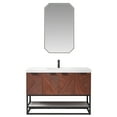 thumbnail image 2 of Mahon 42B" Bath Vanity in N. American Deep Walnut with White Grain Stone &Mirror, 2 of 16
