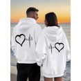 thumbnail image 6 of Matching Couple Hoodies, Heartbeat Love Graphic Black Pullover, Valentine's Day & Anniversary Gifts For Him And Her, 6 of 6