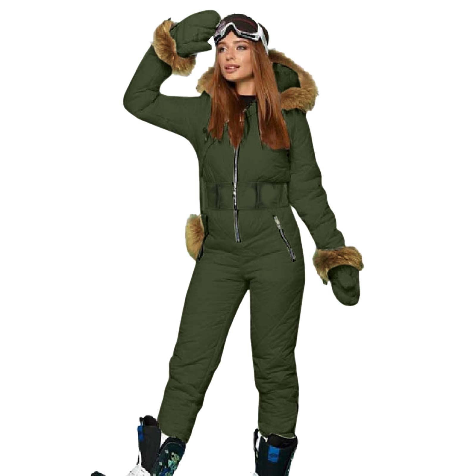 Combinaison De Ski Femme Hiver - Manteau Neige Imperméable Avec Col Amovible Et Doublure Chaude