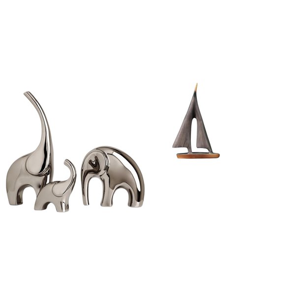 Estatua de elefante,Estatuas de elefantes de cerámica,figuras de elefantes,decoración,Escultura de velero,Estatua de velero Decoración de velero Barco de vela,Figura de velero modelo