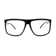 thumbnail image 1 of Thin Plastic Hipster Horn Rim Flat Top Clear Lens Eyeglasses Black, 1 of 4