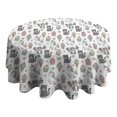 thumbnail image 4 of White Cartoon Unicorn Cat Dessert Pattern Round Tablecloth 60"x60",Wrinkle Wipeable Table Cloth for Kitchen Dining Room Picnic Patio Party, 4 of 6