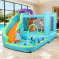 thumbnail image 5 of Ktaxon Inflatable Water Slide Park with Air Blower, Kids Bouncy Castle with Big Slide, Climbing Wall, Jumping and Splash Pool, 5 of 10