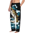 thumbnail image 6 of Cauagu green salmon fish Mens Pajama Pants Sleep & Lounge Pants,PJ Bottoms with Pockets-Small, 6 of 6
