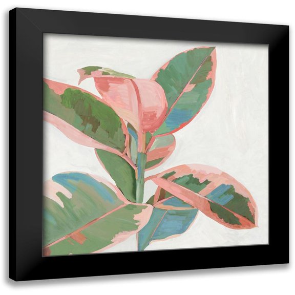 Jensen, Asia 12x12 Black Modern Framed Museum Art Print Titled - Pink Ficus I