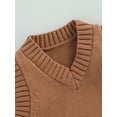 thumbnail image 5 of Bagilaanoe Toddler Baby Boy Girl Sweater Vest Sleeveless V-neck Solid Knit Tops 6M 12M 18M 24M 3T 4T 5T Kids Fall Winter Clothes, 5 of 8