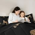 thumbnail image 5 of Homewish Woodland Animal Cheetah Bedding Comforter Set,Chic Wild Leopard Twin Comforter Sets,Black Brown Bedding Set For Girl Boy,Luxury Bedroom Decor Reversible,2pcs, 5 of 8