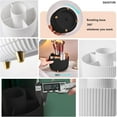 thumbnail image 5 of ABPETE Large Capacity Makeup Brush Holder,360° Rotating Makeup Organizer,5 Slot Makeup Brushes Cup,for Vanity Decor,Bathroom Countertops,Desk Storage Container,Cosmetic Display cases(Black), 5 of 12