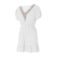 thumbnail image 3 of Genuiskids Women Cap Sleeve Summer Dresses V Neck Ruffle Casual Dresses A Line Flowy Beach Sun Dress, 3 of 5