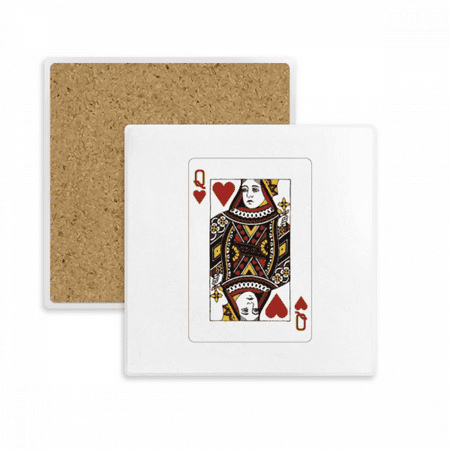 

Heart Q Playing Cards Pattern Square Coaster Cup Mat Mug Subplate Holder Insulation Stone