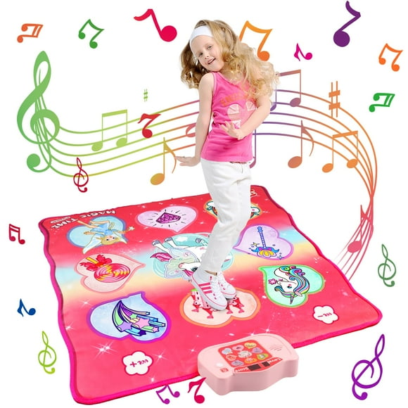 Unicorn Dance Mat for Girls, Electronic Music Dance Pad with Adjustable Volume, Dancing Games with LED Score Screen, 5 Game Modes, Christmas Birthday Gifts Toys for Girls