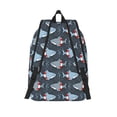 thumbnail image 2 of Lsque Shark Wearing Swim Ring Pattern Canvas Daypack, Durable Backpack, High-quality Versatile Backpack,Vintage Compact Backpack-Small, 2 of 6