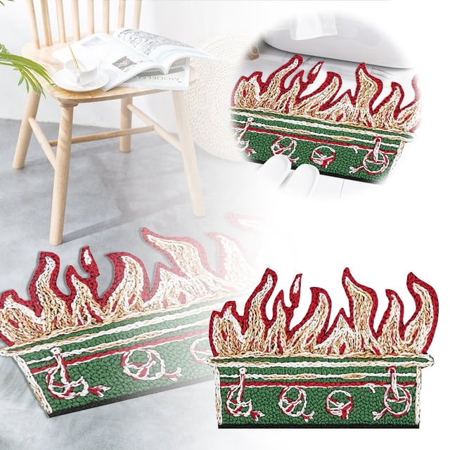 asddcavvf Carpet With Floor Shape Interesting Garbage Fire Mat Carpet Welcome Floor Mat Christmas Indoor and Outdoor Bathroom Decoration(The Throw Blanket Cold Throw Blanket Small Kids Rugs