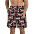 thumbnail image 2 of Uemuo Fire and Rescue Truck Pattern Men's Swim Trunks Hawaiian Beach Bathing Suit Swimsuits Beach Quick-Dry Shorts with Pockets-Small, 2 of 9