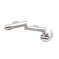 thumbnail image 2 of Pot Filler Tap Wall Mounted Foldable Kitchen Faucet Single Cold Single Hole Sink Tap Rotate Folding Spout Chrome Brushed Black ,Easy DIY Installation, 2 of 7