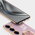 thumbnail image 3 of Compatible with Rose Gold Galaxy S23 Plus Case for Women Girls Kickstand Ring Holder 360 TPU Rotation Ring Case with Stand Plating Edge Work with Magnetic Mount Slim Luxury Case, Gray, 3 of 10