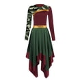 thumbnail image 3 of Raenseen Women Liturgical Praise Dance Dresses Long Sleeve Worship Dancewear Burgundy XXL, 3 of 5