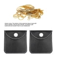 thumbnail image 4 of 2pcs Headphone Storage Bag Button Closure Thickened PU Leather Headphone Protection Pouch Black, 4 of 4