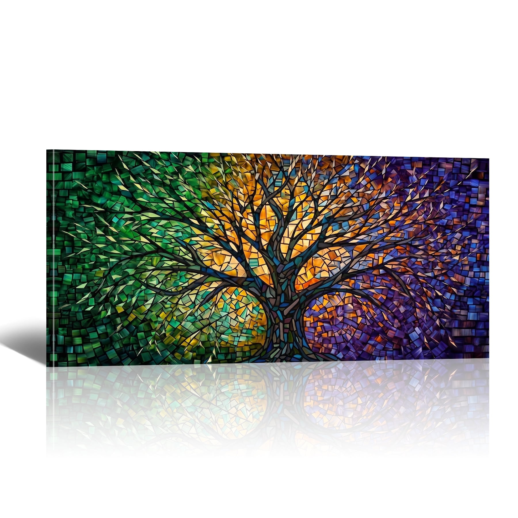 Oversized Tree of Life Canvas Wall Art for Living Room, Large Abstract Canvas Prints, Van Gogh Paintings, Puzzle Wall Decor for Bedroom Home Office