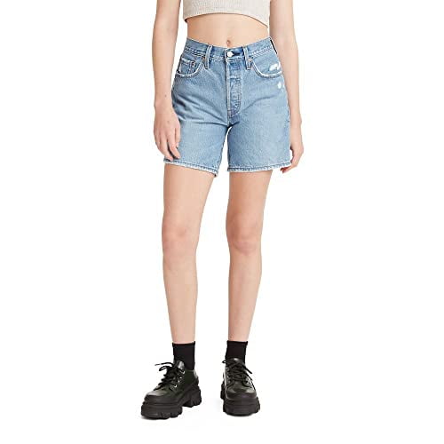 Levi s Women s 501 Mid Thigh Short, New Oxnard Mischief-Medium Indigo, 28