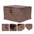 thumbnail image 6 of HONMEET Small Dark Brown Wicker Storage Basket for Home Organization, Stylish Decor and Multi-Purpose Use, 6 of 9