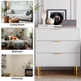 thumbnail image 7 of Danolapsi 3 Drawer Dresser,Modern Closet Dressers Chest of Drawers,3 Drawer Dresser for Bedroom with Gold Handle,Wood Double Chest of Drawers and Storage Organizer for Living Room,Hallway,Entryway, 7 of 7