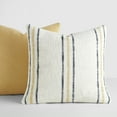 thumbnail image 2 of Noble Linens 2-Pack Decor Throw Pillows Mustard Yarn-Dyed Framed Stripe and Solid, 2 of 4