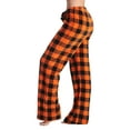 thumbnail image 2 of Just Love Women's Plush Pajama Pants 6339-V-10195-OB-M (Medium, Buffalo Plaid Orange Black), 2 of 3