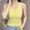 Yellow, variant on Wide Strap Tank Top for Women Cute Summer Button Slim Fitted Henley Tops Beach Vacation Sleeveless Shirt Yellow