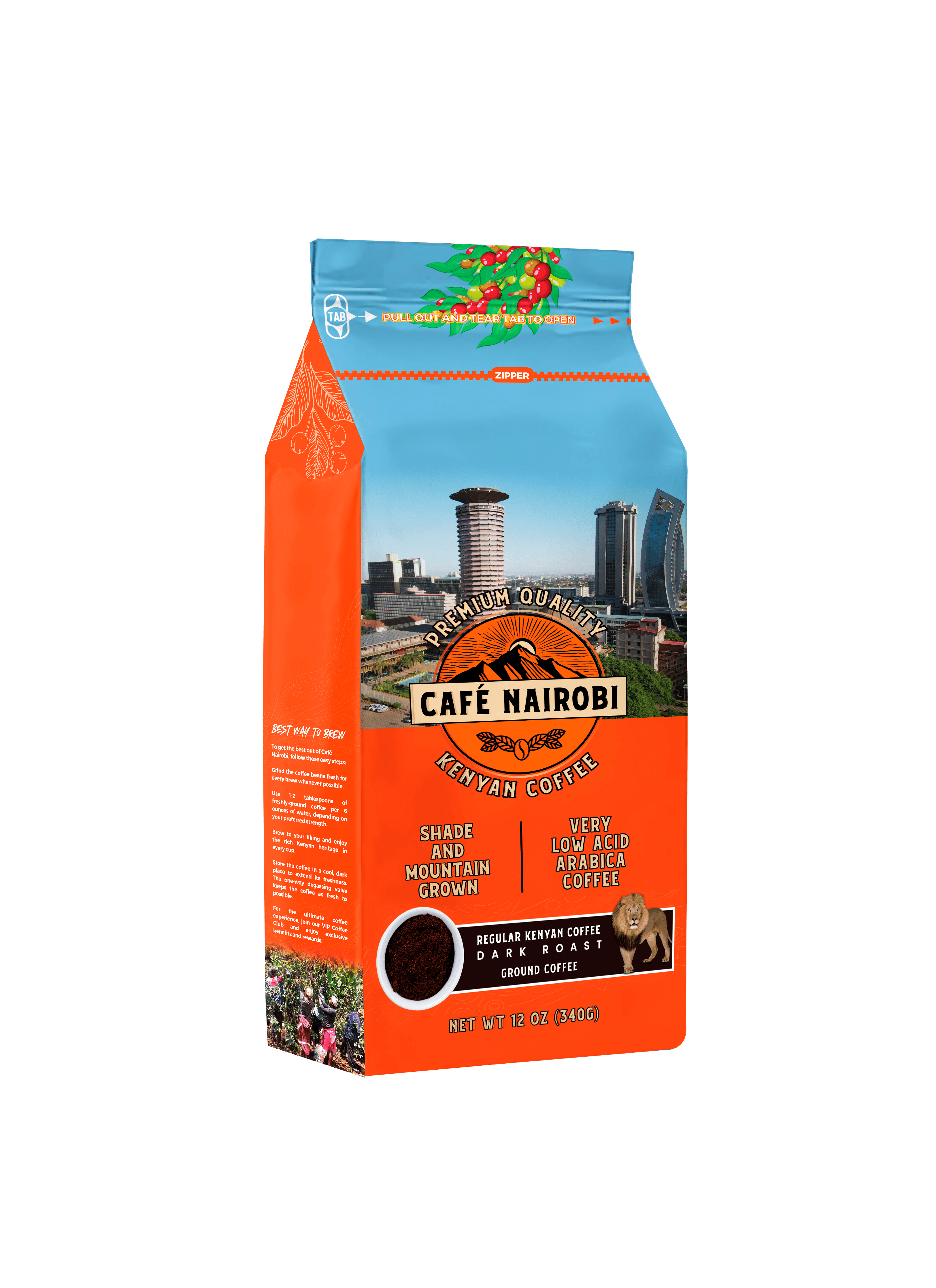 Cafe Nairobi Dark Roast Ground Coffee, 12oz