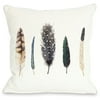 "Feathers" Indoor Throw Pillow by Ana Victoria Calderon, 16"x16"