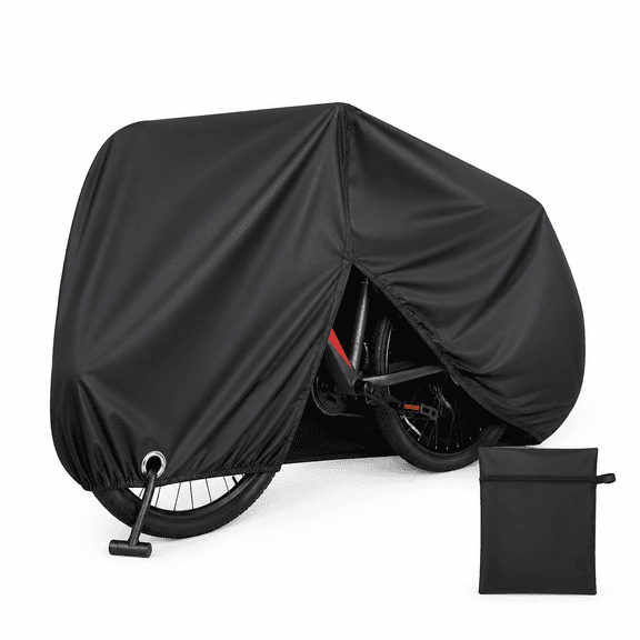 Bike Cover Outdoor Waterproof, 210D Oxford Heavy Duty Bicycle Cover Rain Dust UV Wind Proof Bike Tarp with Reflective Strips Storage Bag for Mountain Road Electric Bike