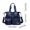 thumbnail image 3 of FSAGAE Multi-Pocket Travel Bag Nylon Tote Lightweight Handbag Blue Waterproof Large-Capacity Durable, 3 of 5