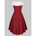thumbnail image 2 of Más el tamaño del Bowknot del collar la línea vestido Rosegal Vestidos casuales de talla grande, 2 of 5