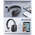 thumbnail image 3 of Bluetooth Headset with Microphone, Trucker Bluetooth Headset with AI Noise Cancelling & Mute Button, Wireless On-Ear Headphones 65 Hrs Working Time, for Trucker Home Office Remote Work Zoom, 3 of 9