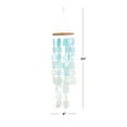 thumbnail image 3 of DecMode 24" Teal Capiz Shell Ombre Waterfall Geometric Windchime with Wood Top, 3 of 11