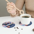 thumbnail image 3 of Leather Coasters with Heat-resistant for Drinks, Colorful Sushi Food Art -标题2 Round Shape, 3 of 5