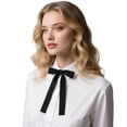 thumbnail image 2 of TopTie Black Satin Western String Bow Tie, 2 of 6