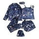 thumbnail image 3 of Gibobby camisón y Pijamas para mujer, conjunto de 7 piezas, pijamas para mujer, pijamas de talla grande para mujer, pijamas informales, pantalones cortos con tirantes de encaje para mujer (Blue, M), 3 of 5