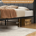 thumbnail image 2 of Cama King tapizada en lino con cabecero y 2 cajones – Plataforma robusta con estación de carga y puertos USB – Montaje fácil y silencioso – Gris brezo – KING, 2 of 8
