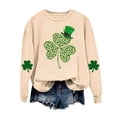 thumbnail image 4 of Besolor Chandail en Molleton pour Femmes St Patricks Day Trèfle Imprimé Manches Longues Pull Décontracté Col Rond Graphique, 4 of 5