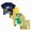 A1-0312A C, variant on 12 Month Boy Clothes Summer Sets Boy's Short Sleeve T-Shirt and Shorts Set 4 Pcs Casual Color-Blocked Patched Tops Solid Shorts Outfit Summer Spring