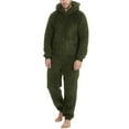 thumbnail image 3 of qolati Hooded Fleece Jumpsuit for Men Causal Long Sleeve Zip Up Onesie Pajamas Sleepwear with Pocket Soft Cozy Winter Warm Plush Loungewear, 3 of 7