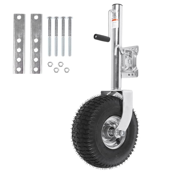 golytefs Beach Boat Trailer Jack 13.38in Trailer Jack Wheel Heavy-duty Bolt-fixed Swivel Tongue Jacks 2000 Lbs Capacity 11in Vertical Load (Silver)