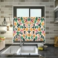 thumbnail image 4 of Yayeee Kitchen Curtains Tier Pair Light Filtering 27"x24" Rod Pocket Short Cafe Window Panel, Floral Blooms, 4 of 7
