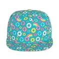 thumbnail image 2 of Daiia Donut print Flat Bill Hats Flat Brim Trucker Cap Baseball Cap Adjustable Classic Low Profile Hat Unconstructed Plain Cap, 2 of 9