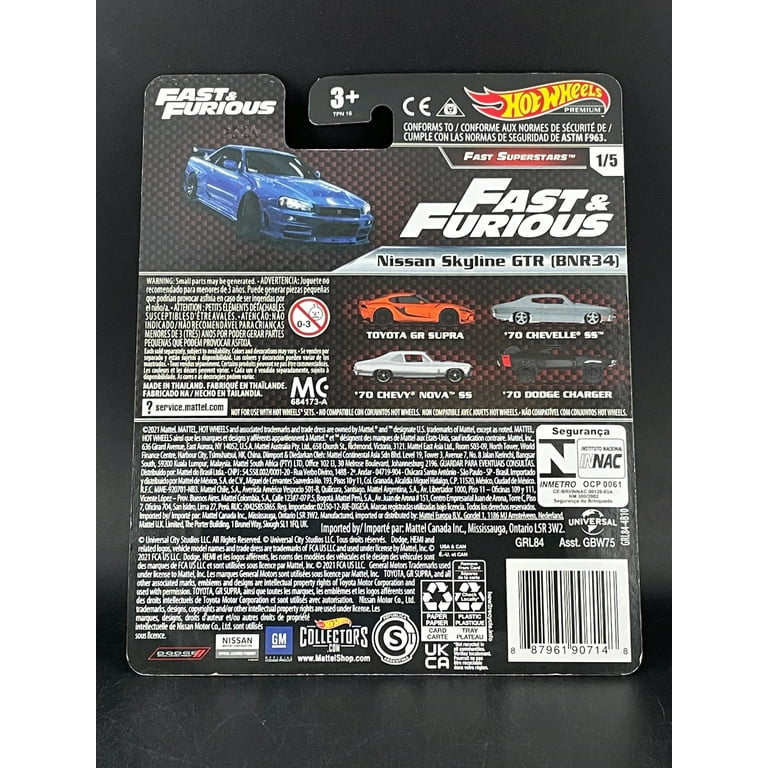 Hot Wheels Fast & Furious Collection of 1:64 Scale Vehicles