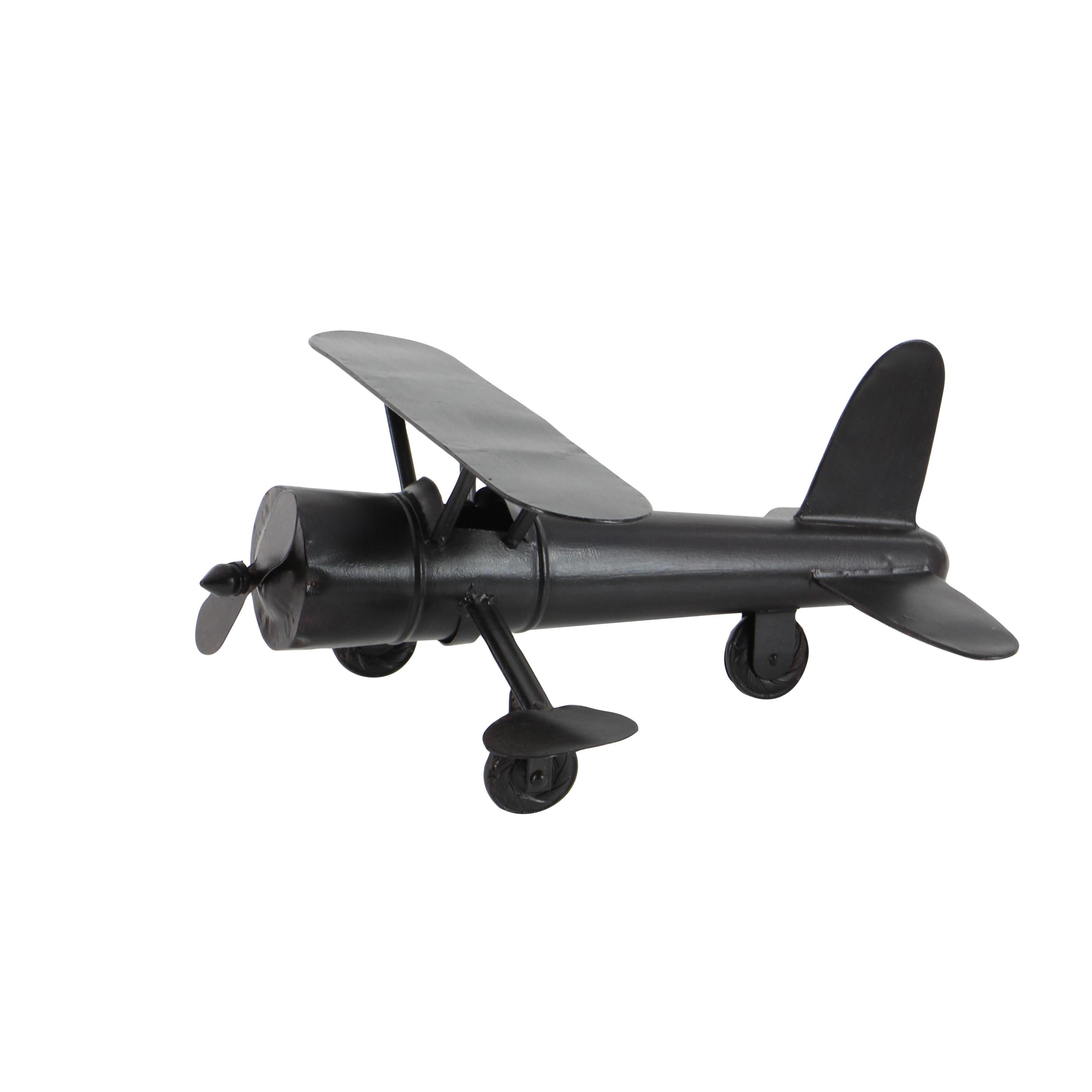 18" x 9" Brown Metal Airplane Sculpture, by DecMode